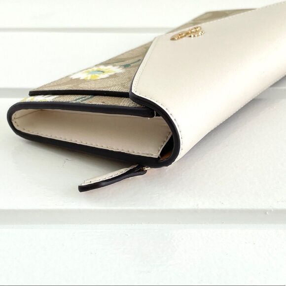 Coach Slim Envelope Wallet In Signature Canvas With Daisy Print New with tags - Picture 7 of 16